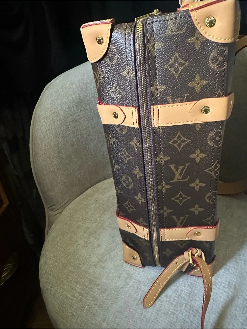 Monogram Canvas Vertical Backpack/Trunk - Brown/Tan - Picture 3 of 15